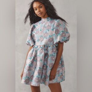 Sister Jane Pastel Floral Mini Dress in Lavender and Aqua